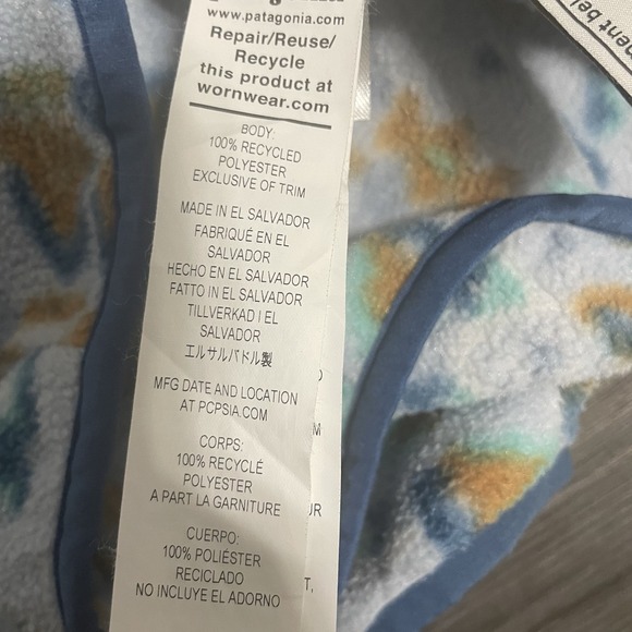 PATAGONIA Kids L/12 Lightweight Synchilla Snap-T Pullover Fleece Wandering Woods - Picture 9 of 11